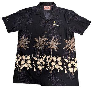 RJC Hawaiian Shirt Men's Size M Made In Hawaii USA Project Fuji Floral Mountain
